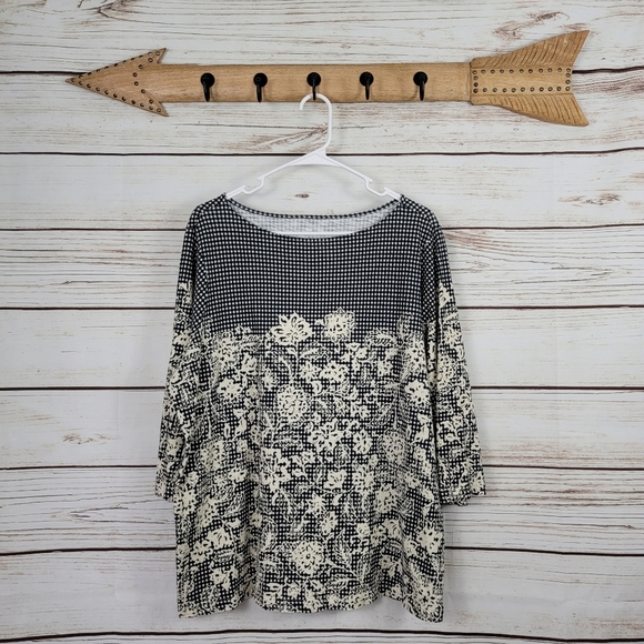 Lands End | Checkered Floral Tunic Top